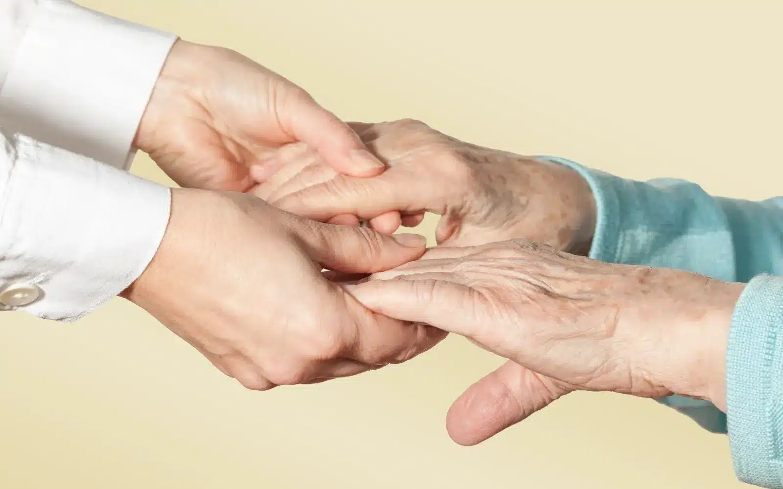 person holding hands with elder